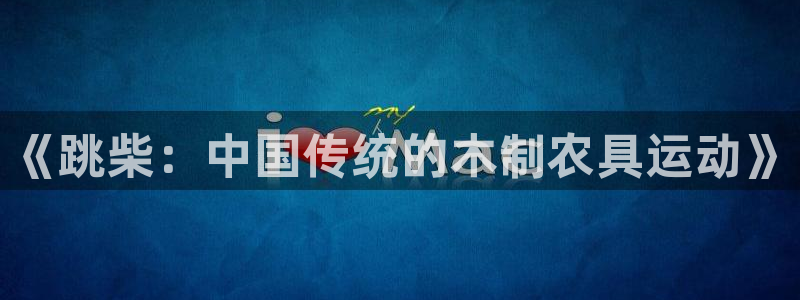 必一运动官网入口：《跳柴：中国传统的木制农具运动》